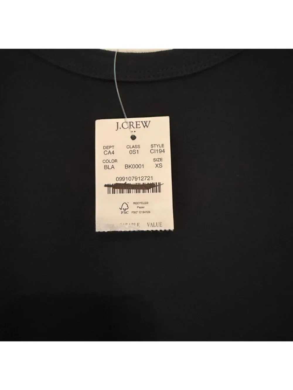 J. Crew Factory Short-Sleeve Knit Mixy Dress Black Size XSmall NWT CI194